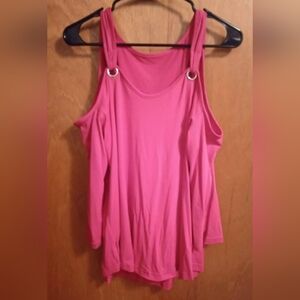 Pink Cold Shoulder Half Sleeve Women's Top. XL.
